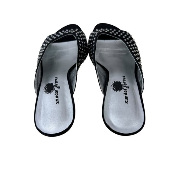 (11-245) Women's Sandal Tree Black & Rhinestone Dress Shoe Sz 7 - Picture 5 of 12